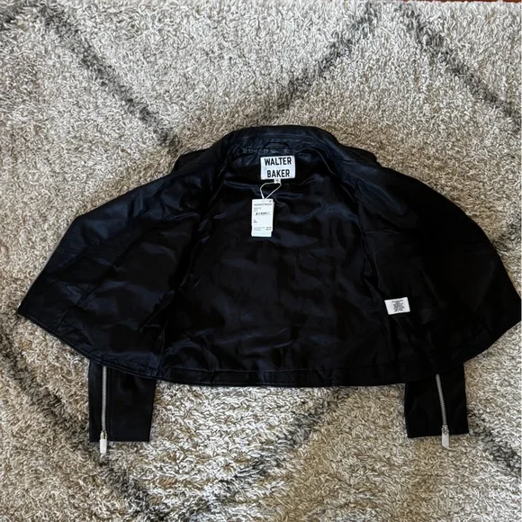 Walter Baker Black Moto Leather Jacket - Picture 6 of 12